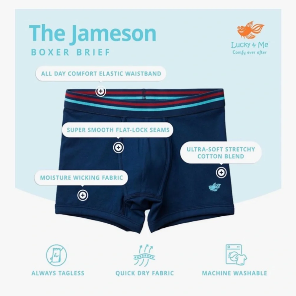 LUCKY & ME - 5 Pack Box of Jameson Cotton Performance Boxer Briefs - 6